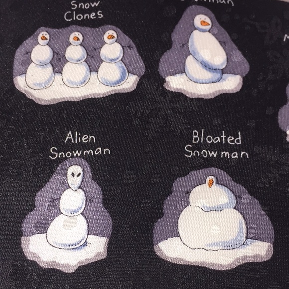 Jingle Bells Snowman Holiday Christmas Winter Themed Men's Neck Tie 100% Silk - Picture 2 of 8